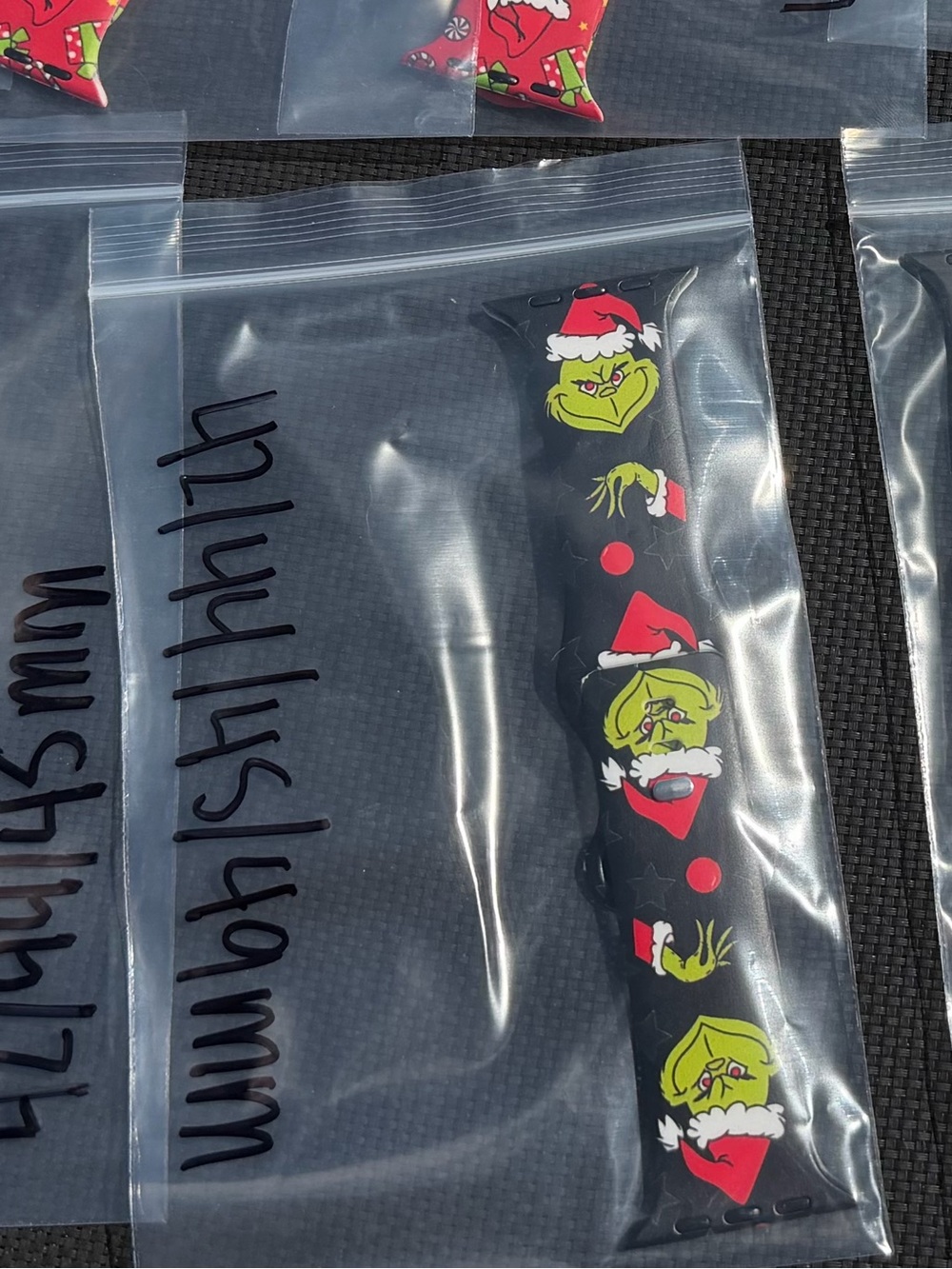Holiday Grinch Silicone Watch Band - Red & Black 42-49mm